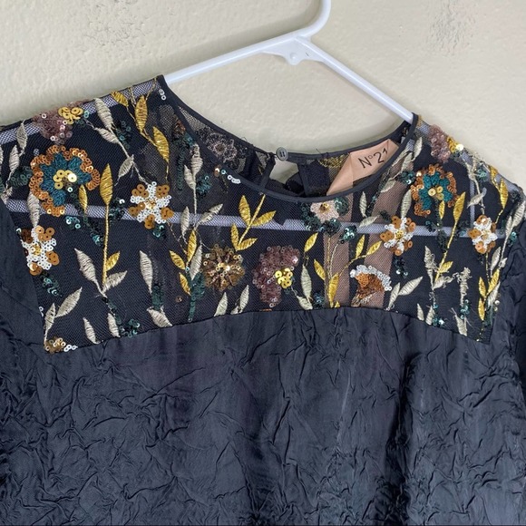 No. 21 Black Embellished Panel Shift Dress - Picture 3 of 13